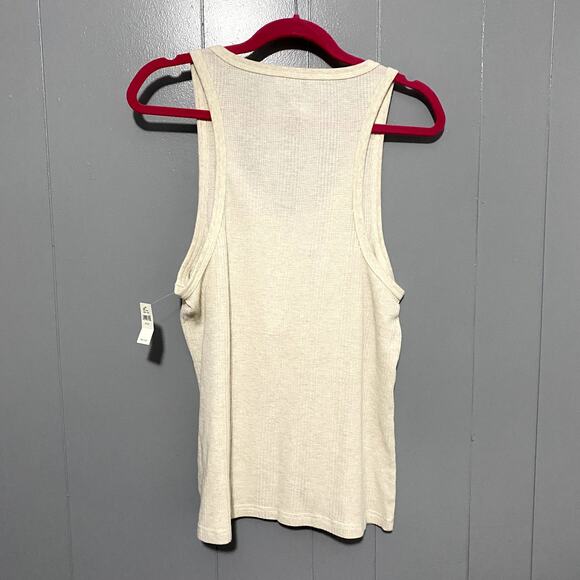 NEW Aerie Cream Waffle Knit Harley Soft Basic Loungewear Tank Top XXL - Picture 6 of 7